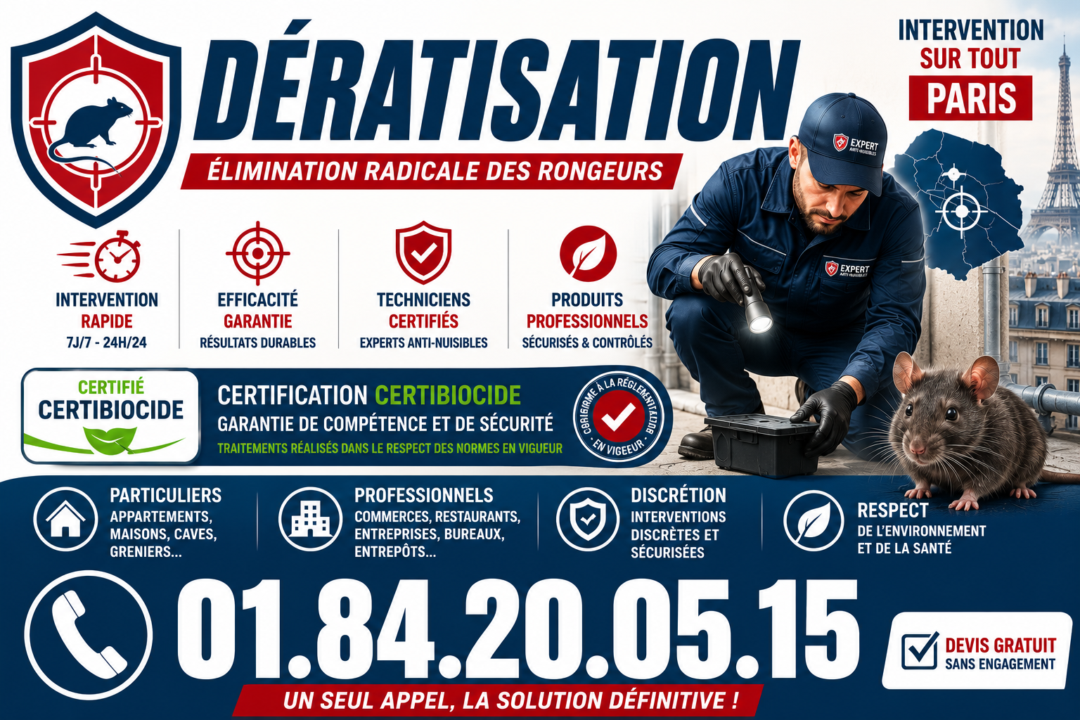 Deratisation Paris 4